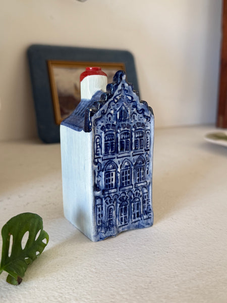 Vintage Blue Delft’s Holland Miniature House - Amsterdam Marriott Hotel (A 8705) - Hand-Painted Ceramic Collectible