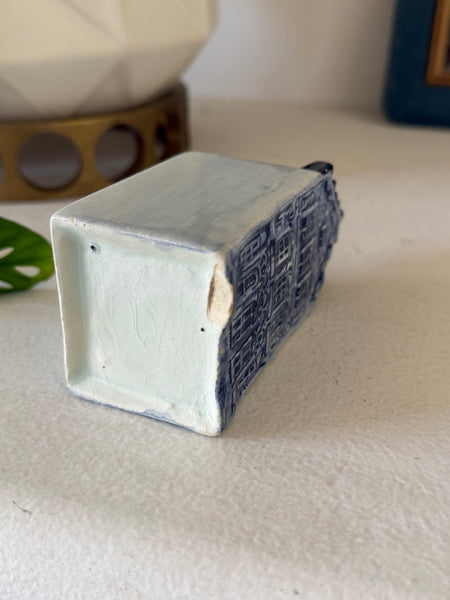 Vintage Blue Delft’s Holland Miniature House - Amsterdam Marriott Hotel (A 8705) - Hand-Painted Ceramic Collectible