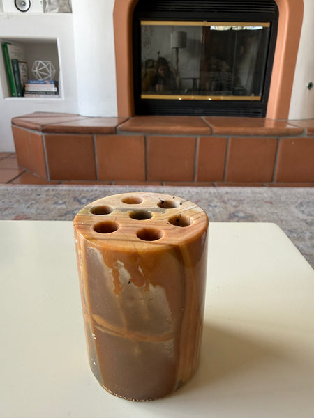 Vintage natural stone marble pencil holder