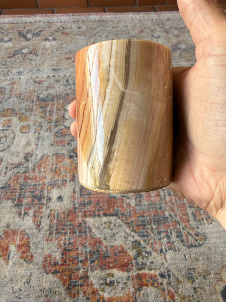 Vintage natural stone marble pencil holder