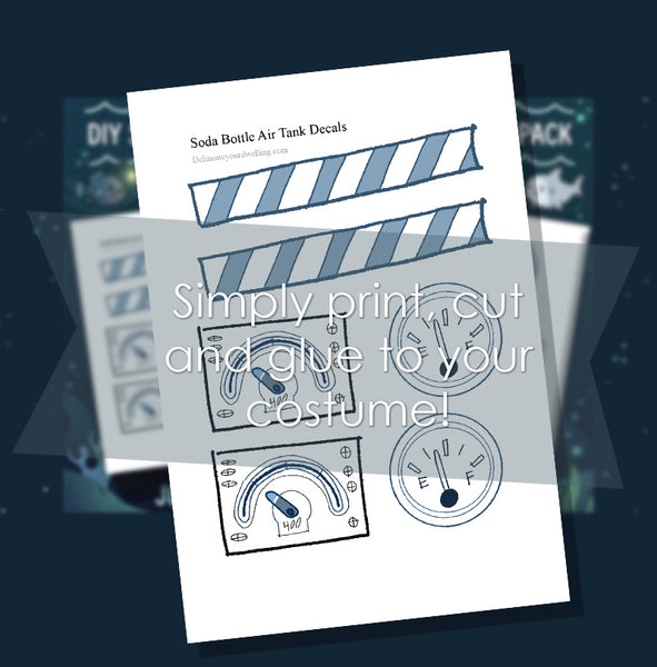 Scuba Diver Halloween Badges print