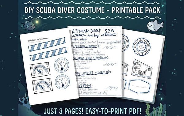 Scuba Diver Halloween Badges print