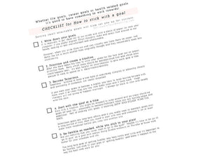 How to stick with a goal checklist